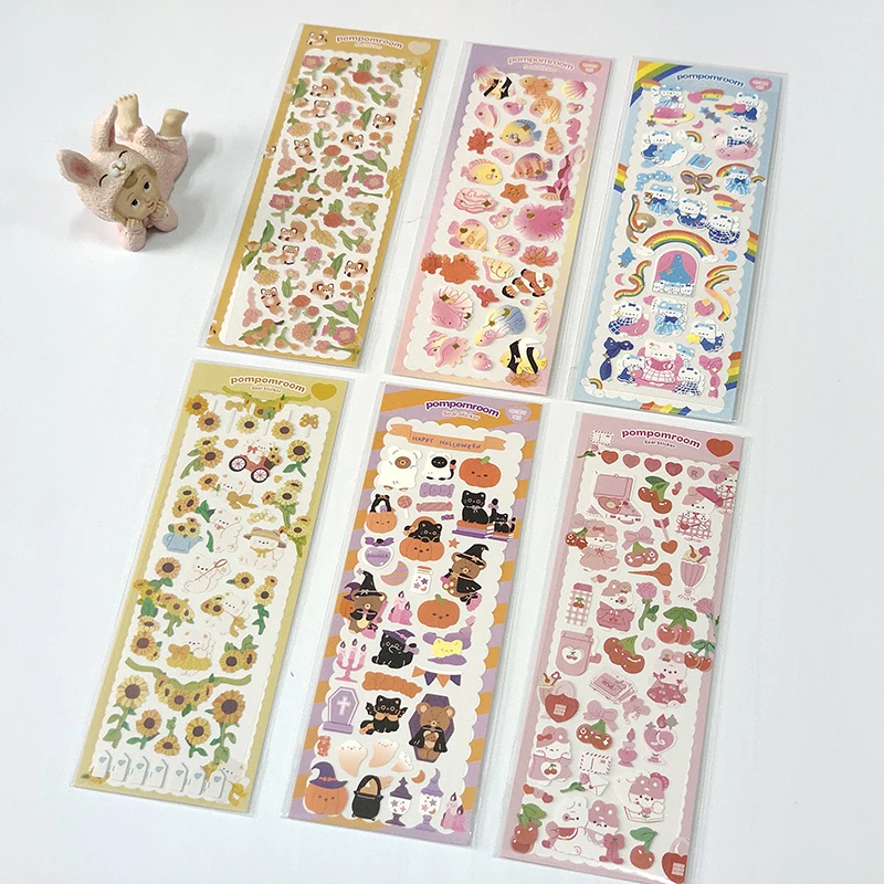 Rainbow Flower Halloween Cherry Kawaii Stickers Decoration Scrapbooking Diary DIY Album Collage School Stationery