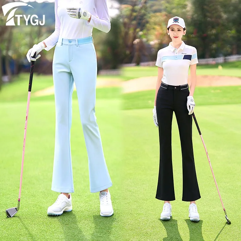 

TTYGJ Golf Pants for Women Apparel Trousers Spring Summer Wide Leg Sports Stretch Flared Pants High Waist Breathable Plus Size