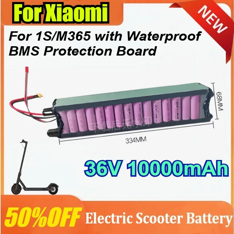 

10S3P 36V 10000mAh for Xiaomi Electric Scooter 1S/M365 Rechargeable Lithium Battery Pack with Waterproof BMS Protection Board