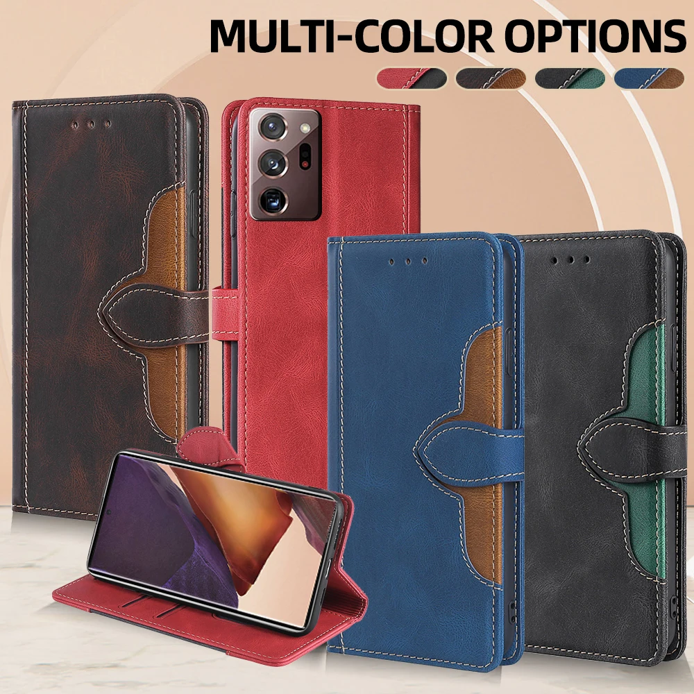 GEFENIS For Samsung Galaxy Note 20 10 Ultra Plus Note 10 9 8 Pro 10 Lite Magnetic Buckle Leather Phone Case With Money Clip Card