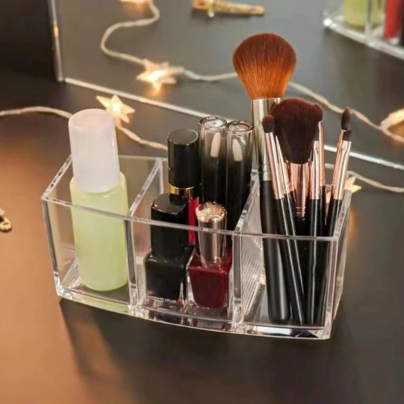 【Transparent Lipstick Cosmetic Makeup Makeup Brush Tool Storage Box Case Makeup Brush Holder Table Organizer Makeup Tool】