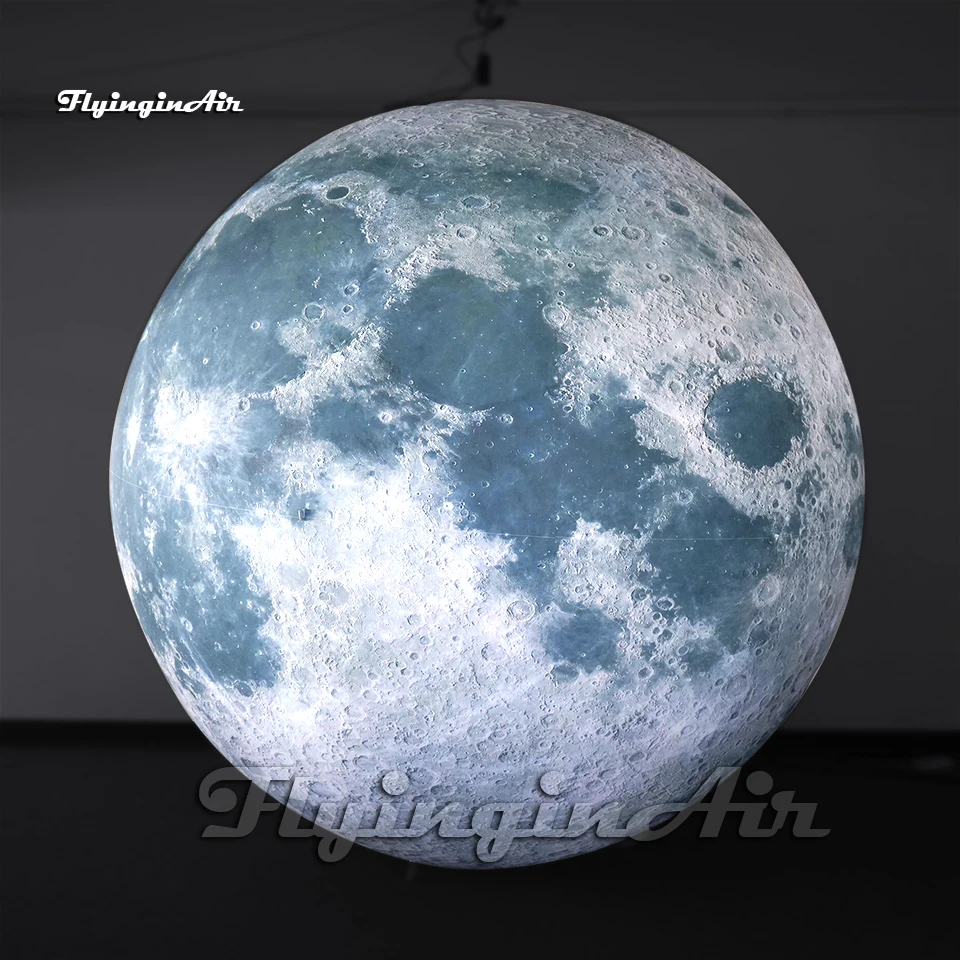 Huge Luminous Inflatable Moon Balloon Hanging/Ground Planet With LED Light For Wedding And Party Decoration