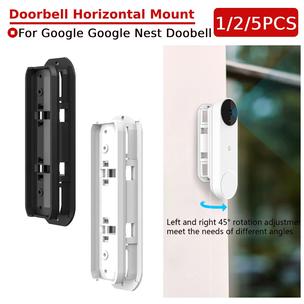 1/2/5PCS Doorbell Horizontal Bracket Wall Mounted Bracket Doorbell Accessories for Google Nest Doorbell Rotary Bracket Rack