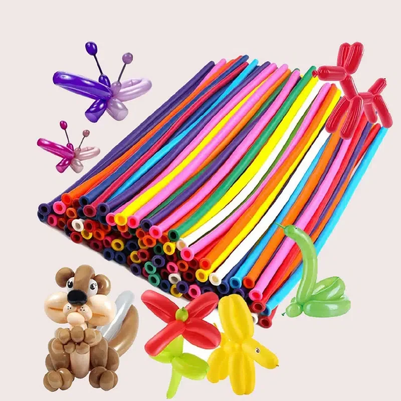 100pcs Magic Balloons Strip Balloons For Birthday Party Wedding Decorations Long Strip Balloon Children's Cartoon Shape Decor