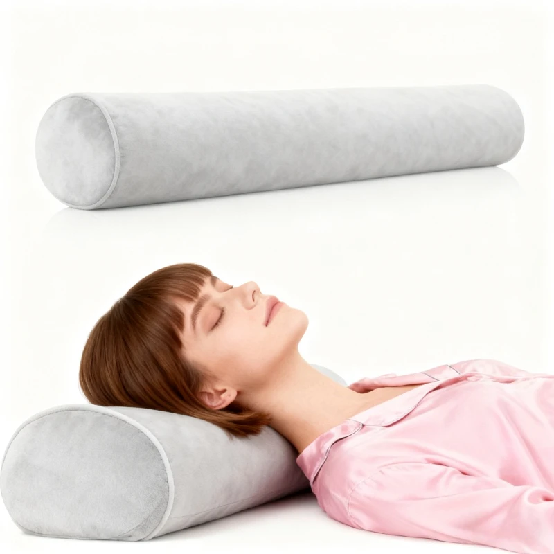 Memory Cotton Cervical Pillow Round Neck Support Spine Alignment Lumbar Roll Bolster Sleeping Headrest Comfort ,Christmas gift