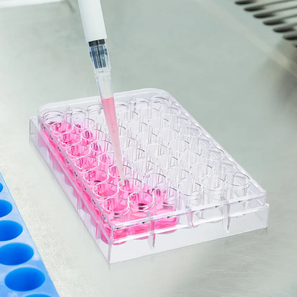 2Pcs 24-Well Tissue Culture Plate for Laboratory Use High Precision Hole Alignment Stable Material Improves Experimental