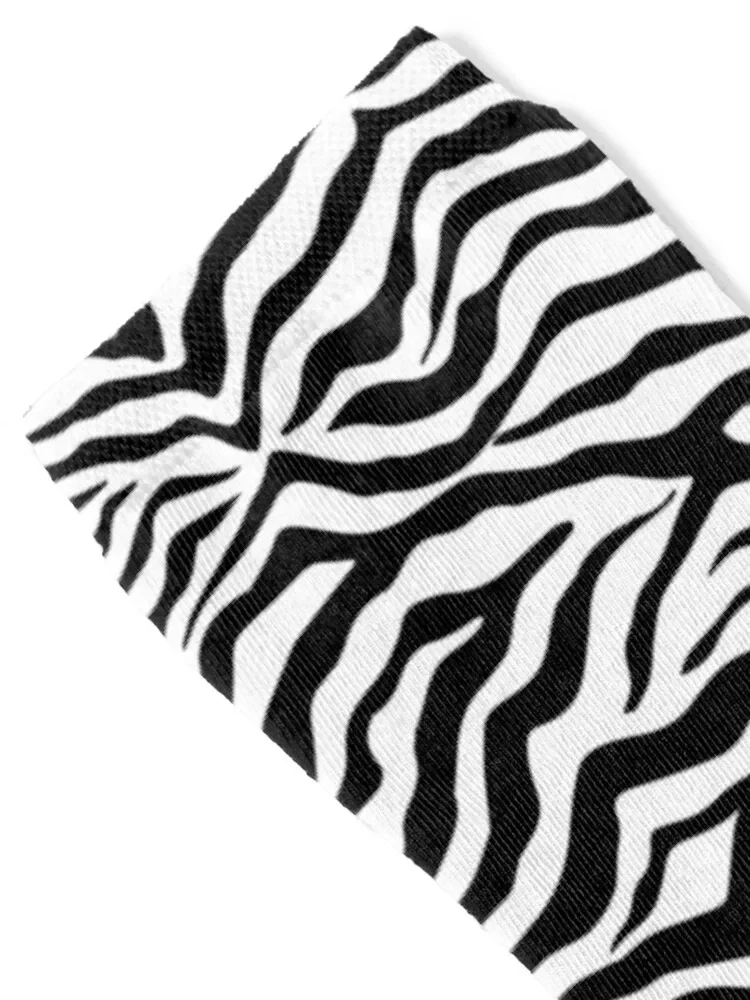 Zebra Stripes Animal Print Black White Stripe Zebras Pattern Socks winter Wholesale halloween retro Socks Women's Men's