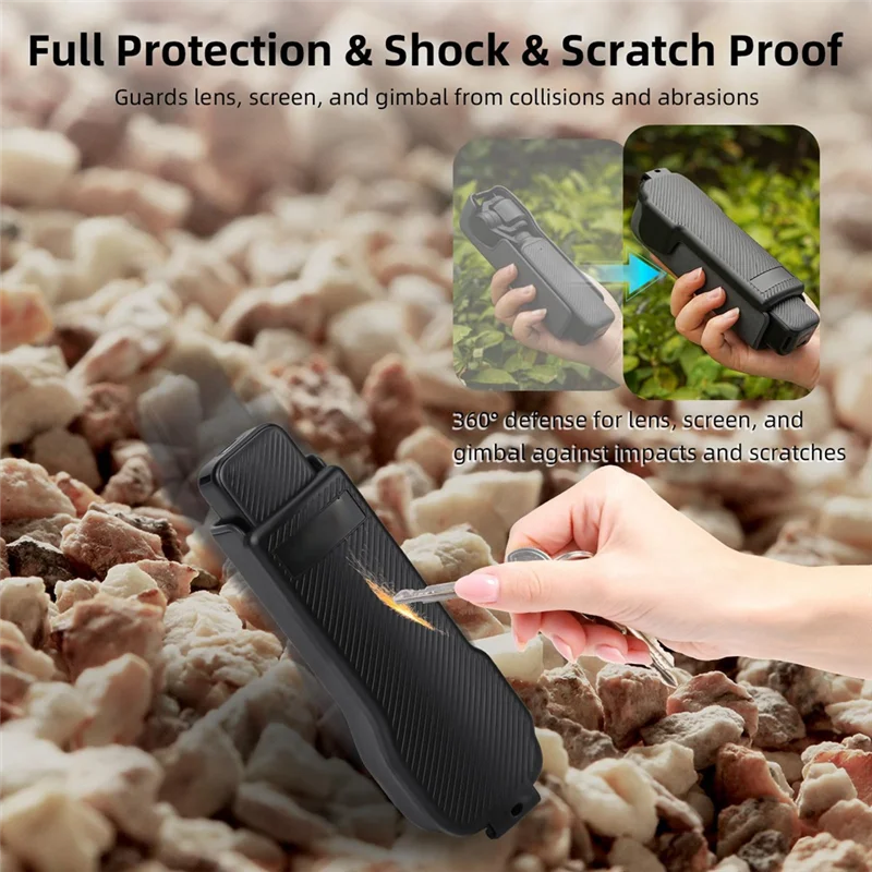 Aa84 gimbal flip capa protetora para dji osmo pocket 3 protetores de lente tampa contém 3 filtros combo caso conjunto de acessórios