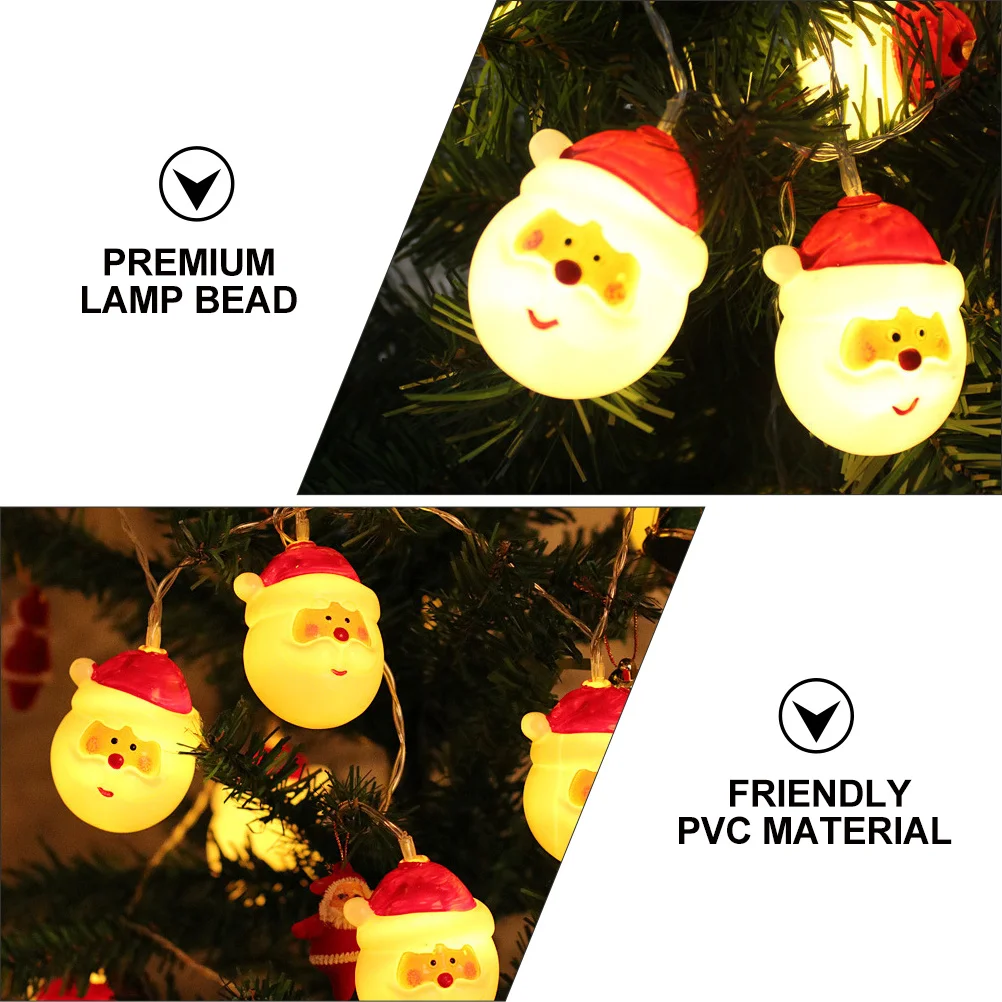 1 مجموعة LED عيد الميلاد سلسلة أضواء 20 لمبات سانتا قبعة تصميم قابلة لإعادة الاستخدام صديقة للبيئة مصباح لعيد الميلاد حفل زفاف عطلة جو