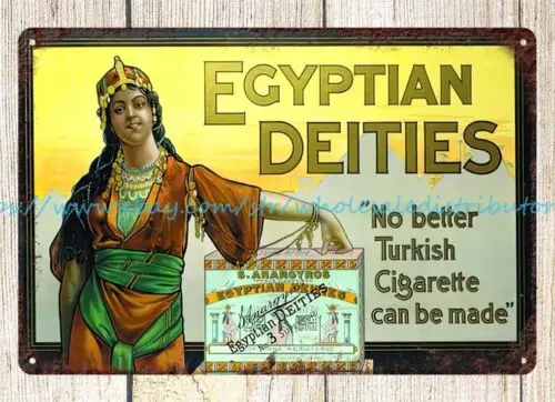 EGYPTIAN DEITIES Turkish Cigarette metal tin sign  inspirational wall decor