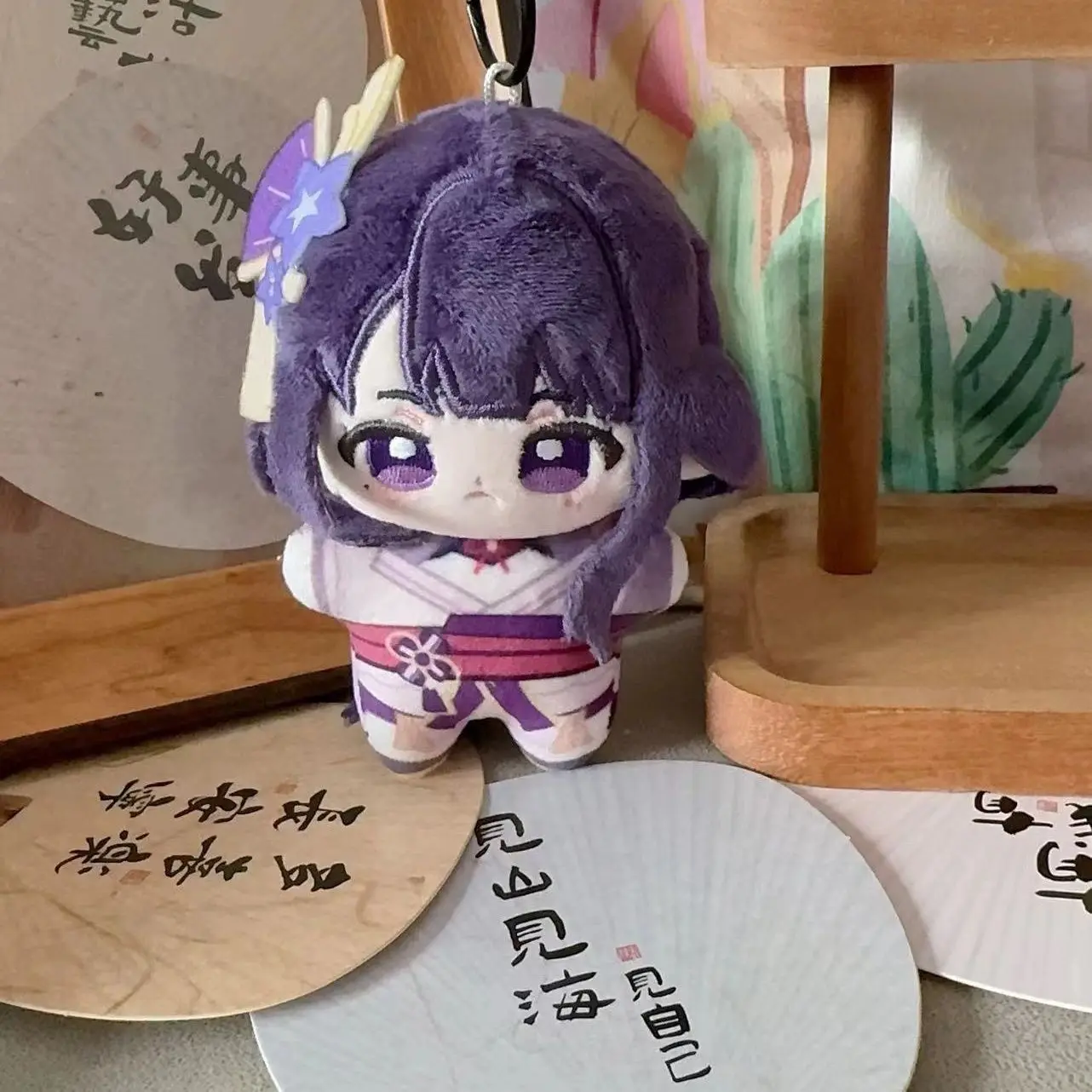 Figura de Anime Genshin Impact Beelzebul Raiden Shogun, colgante de cuerpo de algodón de estrella de mar suave, llavero de Cosplay, regalo de Dango, 10cm