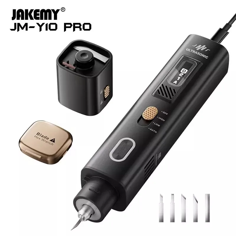 

JM-Y10 PRO 40KHz 30W Ultrasonic Cutter Handheld Electric Cutting Tool for 3D Printed Model Acrylic Plastic Wood Craft Trimming