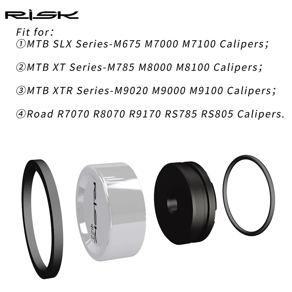 RISK велосипедный гидравлический тормозной суппорт, поршень, титановая часть, MTB, тормозной поршень для шоссейного велосипеда для SHIMANO XT/XTR/SLX M8000 R7070/8070