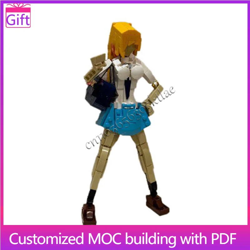 

324 шт., хит продаж, модель школьницы в стиле аниме, модульный набор «сделай сам», строительные блоки, детская сборка, дисплей, игрушки, фестиваль, подарки-сюрпризы