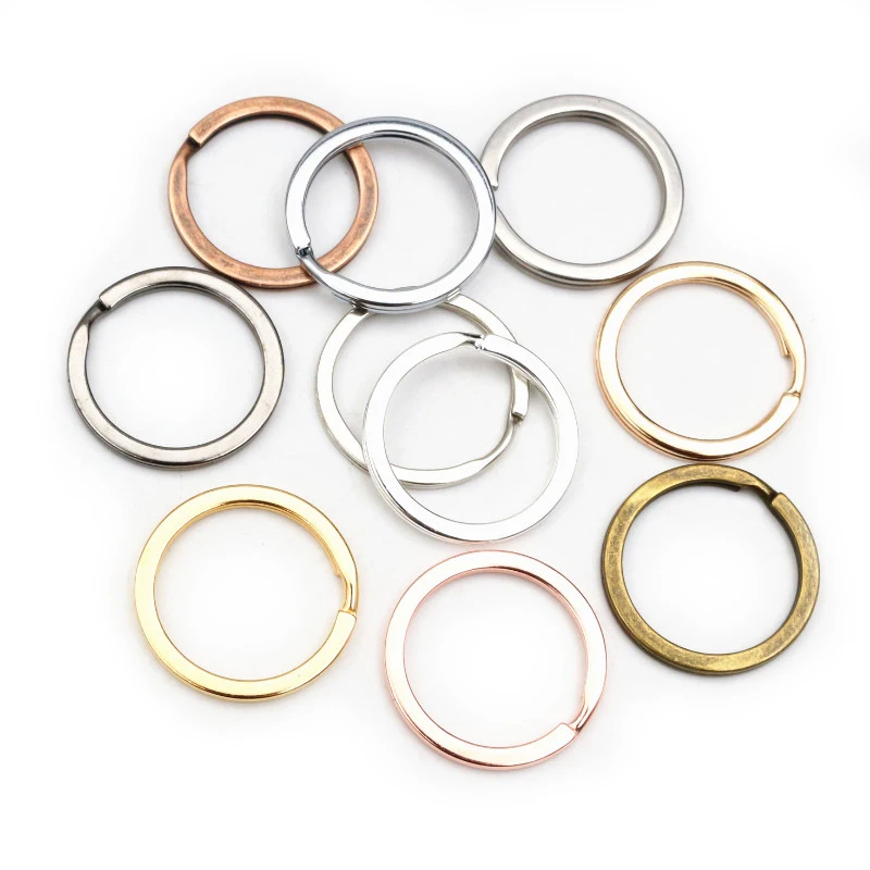 20pcs/lot 25mm Key Ring Key Chain Rhodium Bronze 9 Colors Plated Loop Ring Keychain Keyrings Wholesale DIY Jewelry Findings