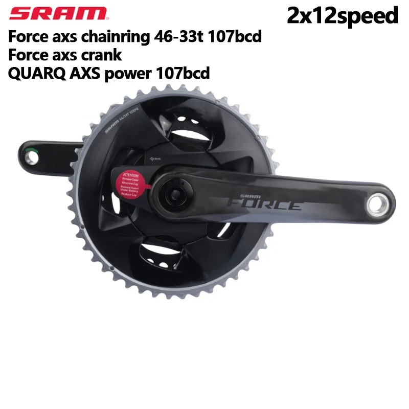 

Sram Force AXS Power Crankset 2x12s Road Crank 172.5mm 175mm Chainring 46-33T 107BCD QUARQ AXS Power Meter Power Chain Wheel