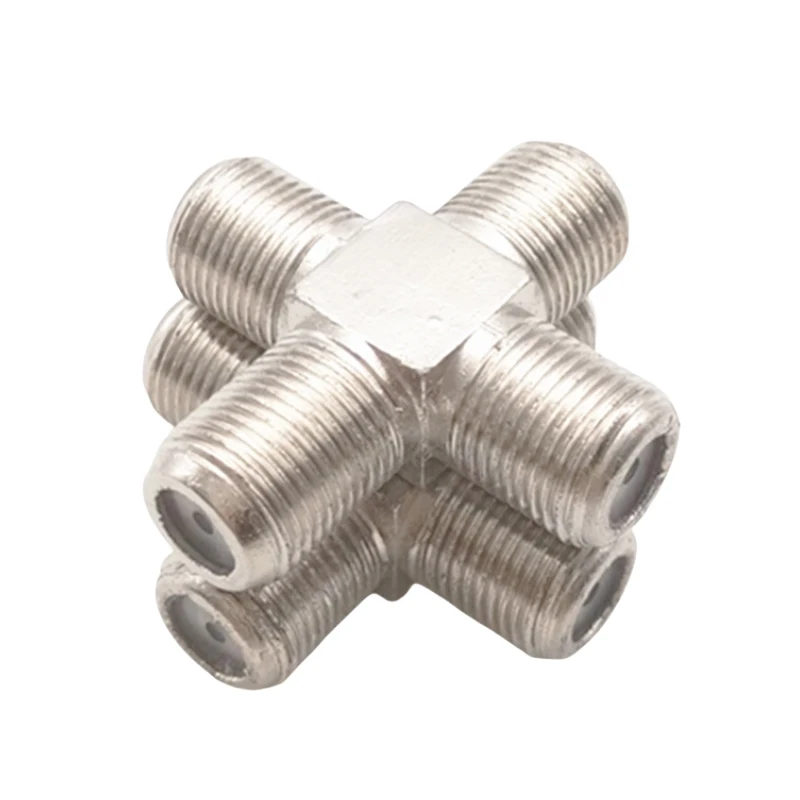 F to TV Female Male Adapter Splitter F-Type RG6 Right Angle Straight Nickel Plated Coax Connector for Satellite TV Signal