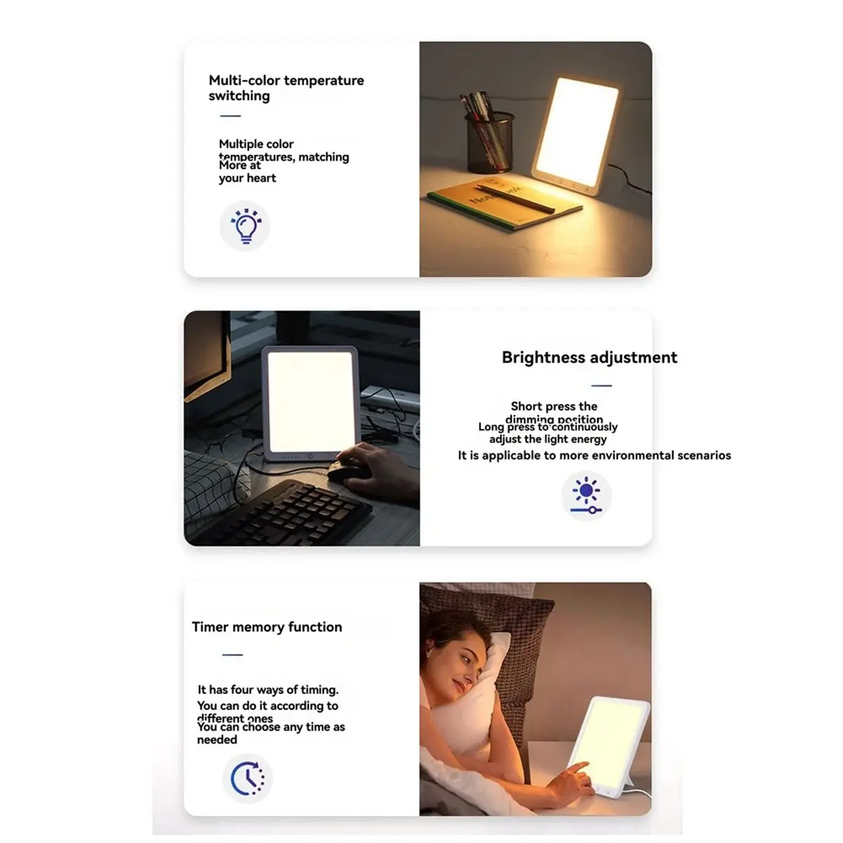 A64K Light Therapy Lamp 10000 Lux Full Spectrum SAD Treatment Lamp Timer & Memory Function Happy Sunlight Lamp UK PLUG