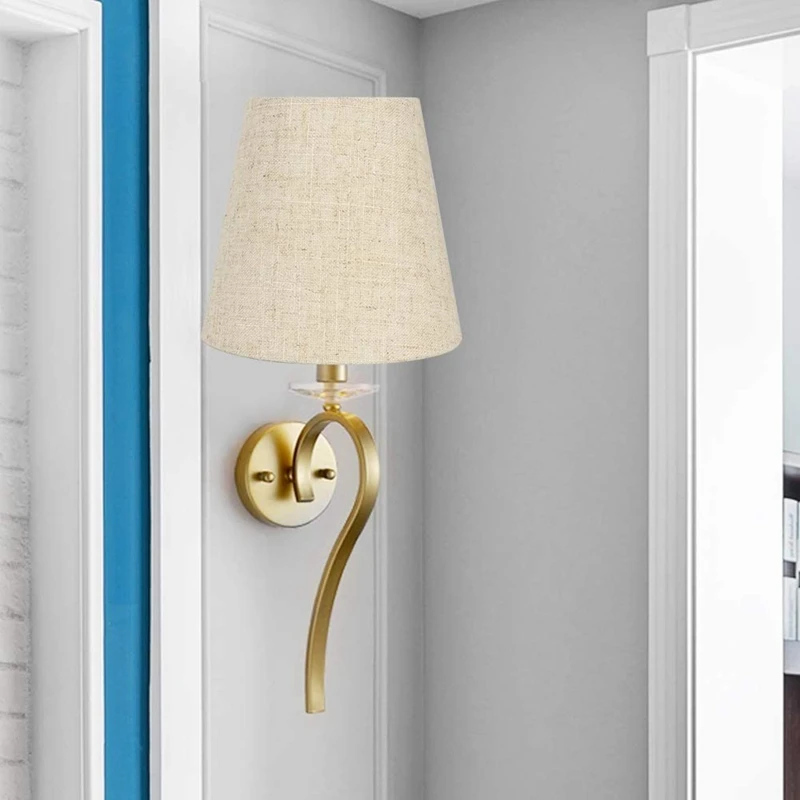 

Набор из 6 маленьких тканевых абажуров-клипс для ламп-канделябров, для настольных люстр и настенных светильников