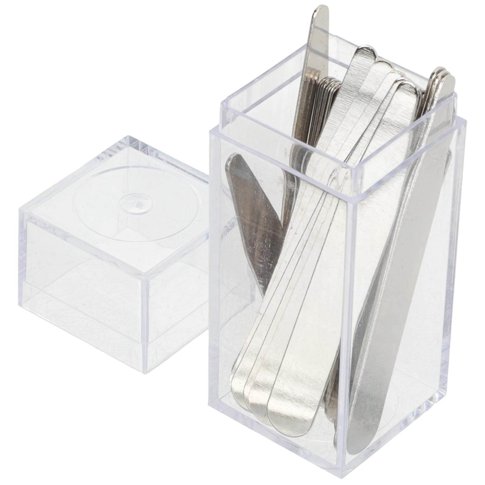 

36pcs Shirt Collar Stays Stainless Steel 76MM 70MM 63 5MM 56MM Transparent Box Mens Dress Shirts collar support shaper