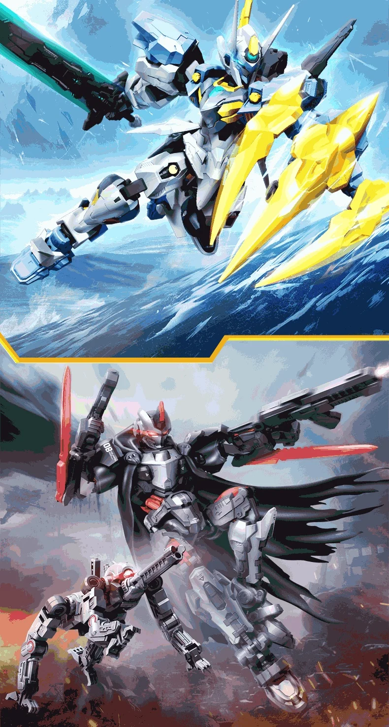 SEMBO Hemoxian Beweglicher Mecha-Bausatz, MOC-Actionfigur, Robotermodell, Bausteine, Blindbox-Spielzeug, Weihnachtsgeschenke – Detail 18