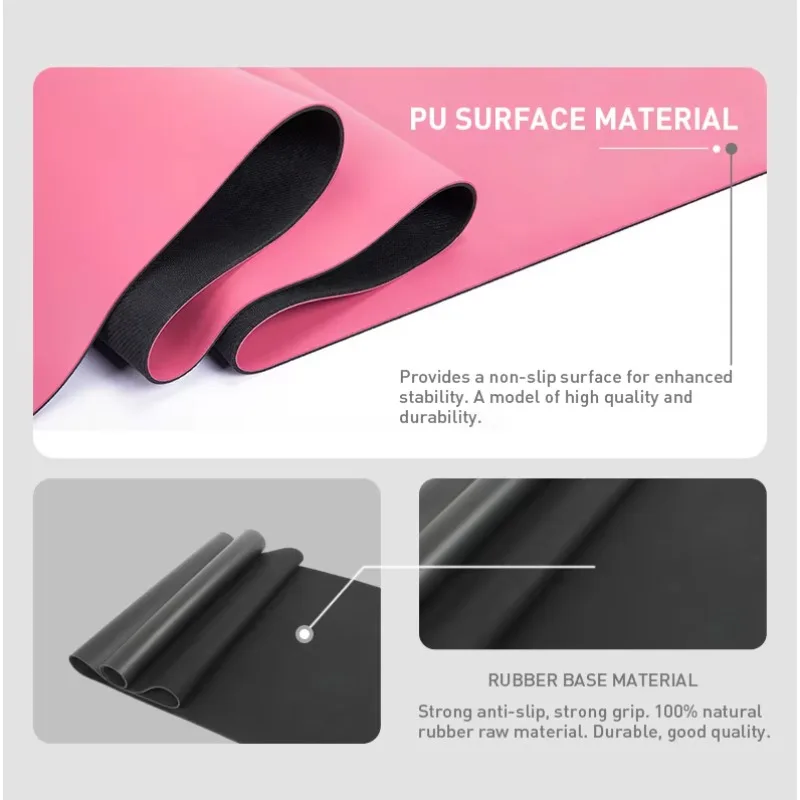 High Quality None Slip Wholesale Yoga Mats Absorb Sweat Sport Fitness PU Leather Natural Rubber of Yoga Gear