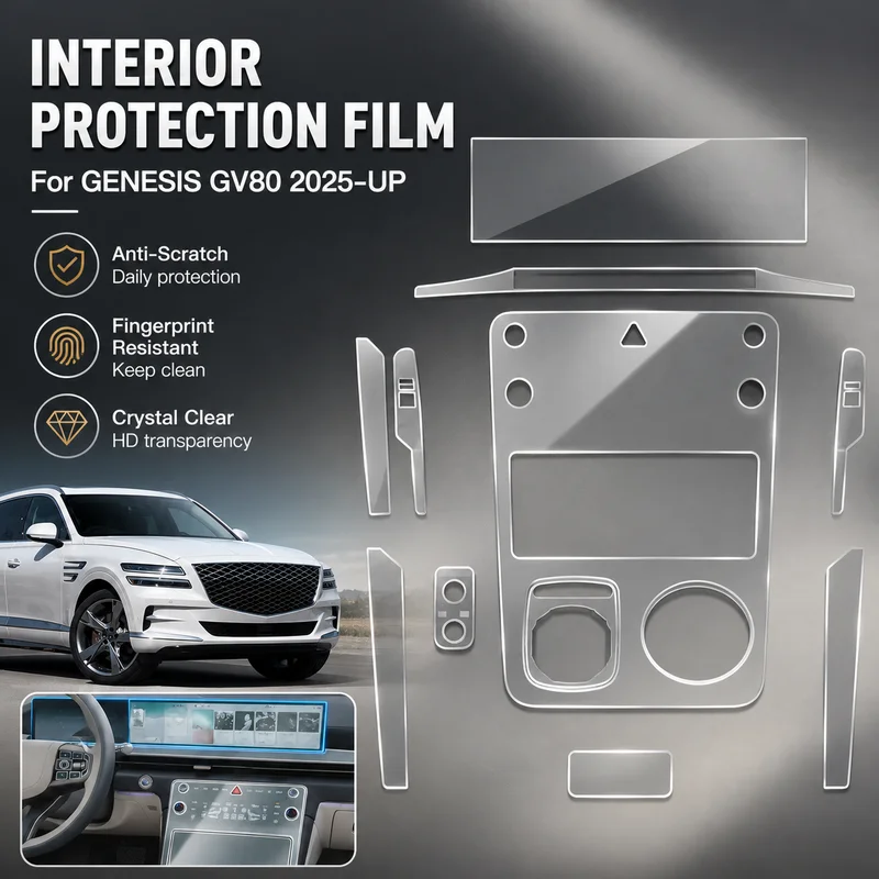 For GENESIS GV80 2025 Car Interior Protection Anti-Scratch Film Navigation Screen Center Control Accessories Styling Upgrade
