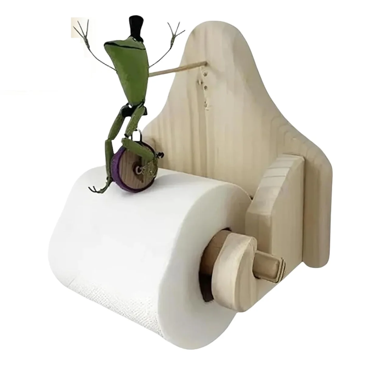 Frog Riding Bicycle Toilet Paper Holder, Funny Wall Mounted Frog Roll Paper Holder, Frog Toilet