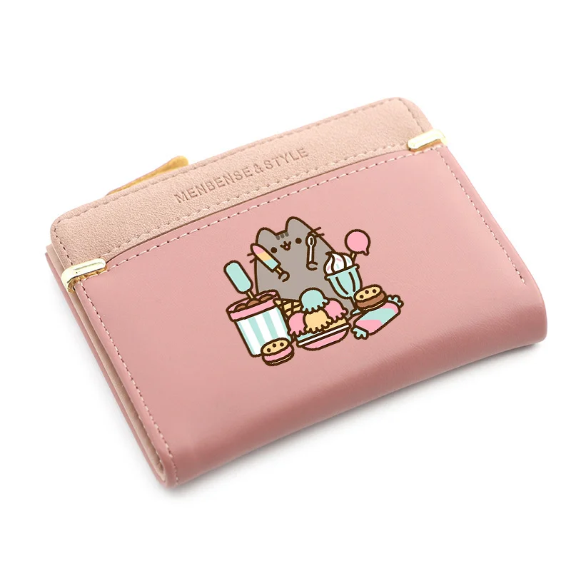 Pusheen Women\'s Wallet Anime Short Wallets Cute PU Leather Coin Purse Multifunctional Card Holder Slim Clutch Bags Birthday Gift