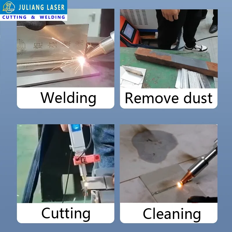 آلة لحام ألياف الليزر المحمولة 4 في 1 1500 وات - 3000 وات ماكس لمعالجة المعادن ميزات جديدة لتنظيف قطع اللحام #6