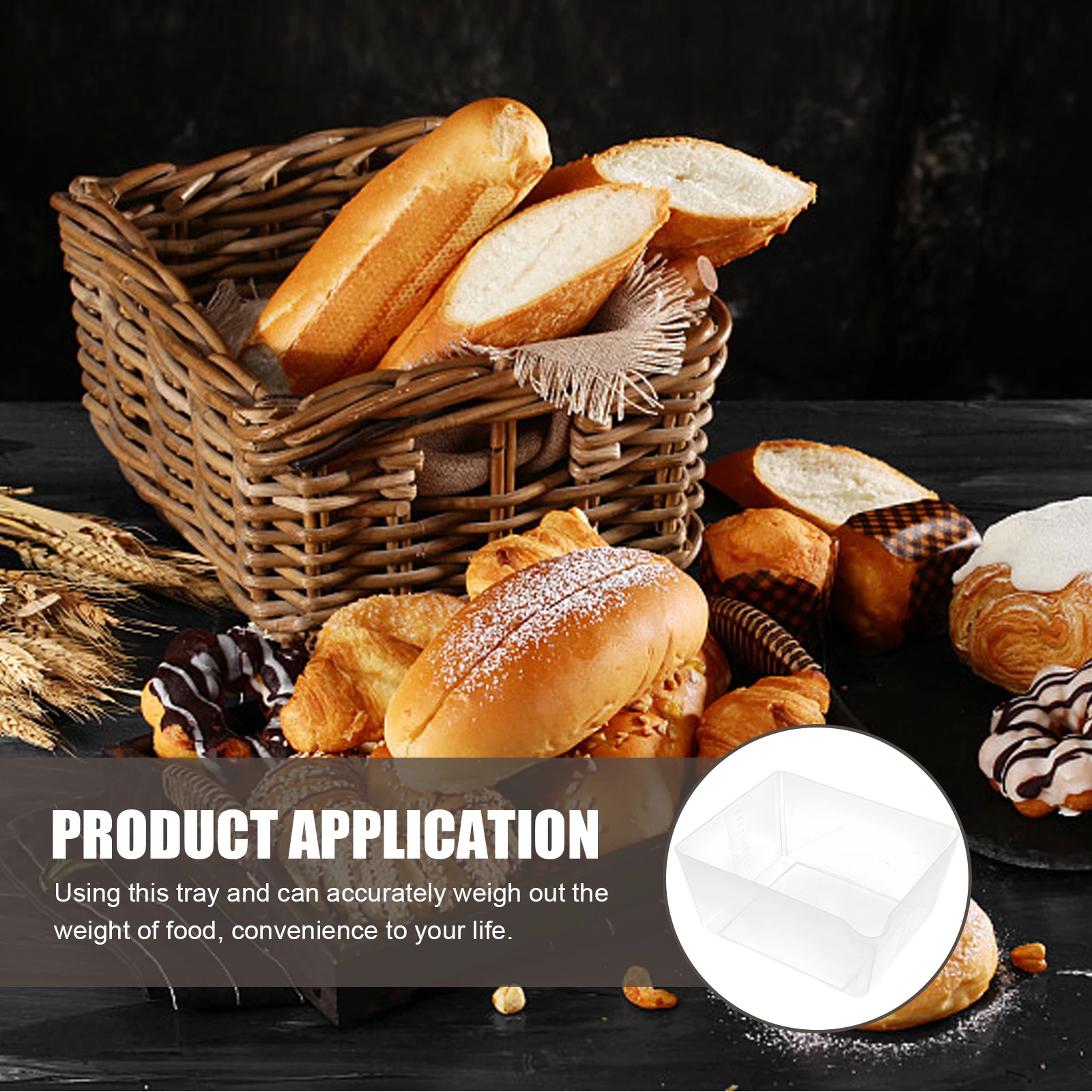 

2pcs Weighing Tray Acrylic Transparent Scale Tray Rack Electronic Measuring Cup Kitchen Fruit Shop Bakery Restaurant