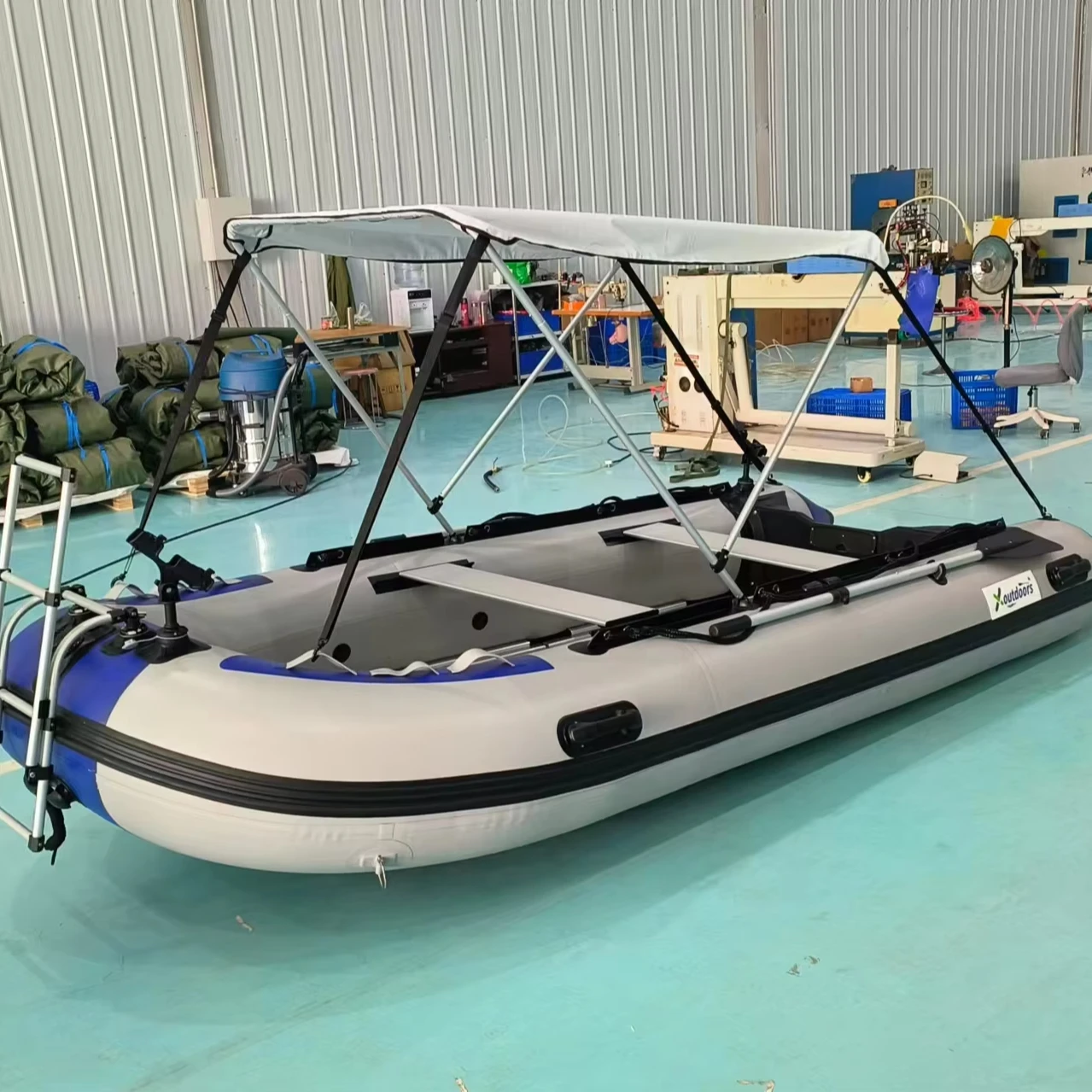 330cm 360CM 380cm Inflatable Boat with Ladder Sand Sunshade