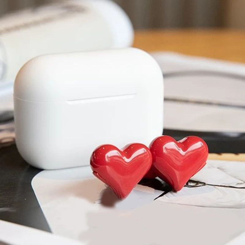 Amor fone de ouvido bluetooth à prova dwaterproof água fácil emparelhamento contínuo portátil in-ear com cancelamento de ruído fone de ouvido coração, rosa fácil de usar