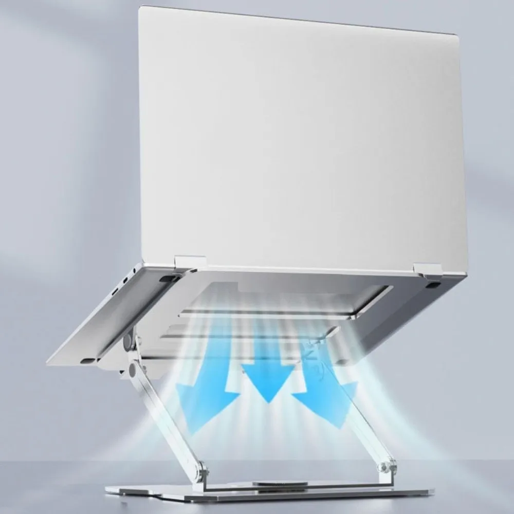 

360 ° Вращающаяся поворотная подставка для планшета, регулируемый держатель для ноутбука с рассеиванием тепла, складной противоскользящий металлический кронштейн для ноутбука, универсальный