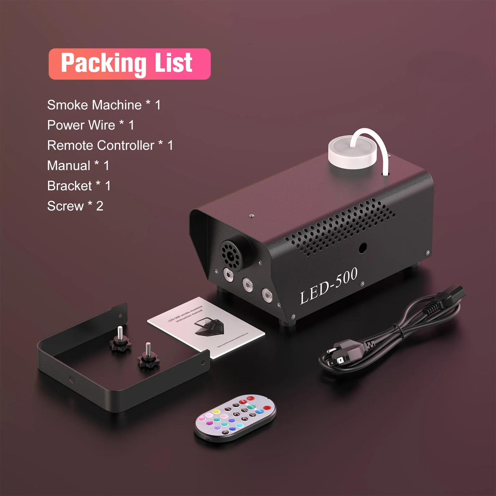 Yiflamefly Mini 500W RGB Rookmachine Bruiloft Rook Rookmachine Partijen Club Remote Fog Ejector voor DJ Wedding Party Concert