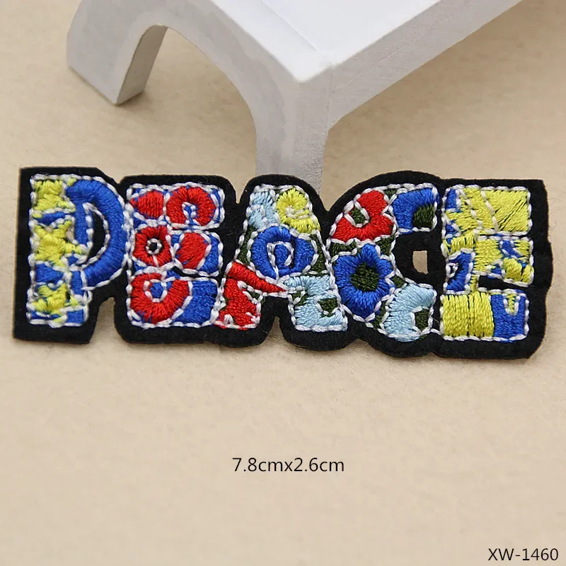 Letter OMG WOW Cool Oops Boom Yeah Love Pow Embroidery Patches for Clothing Iron on Clothes Bag Appliques Badge Stripes Sticker