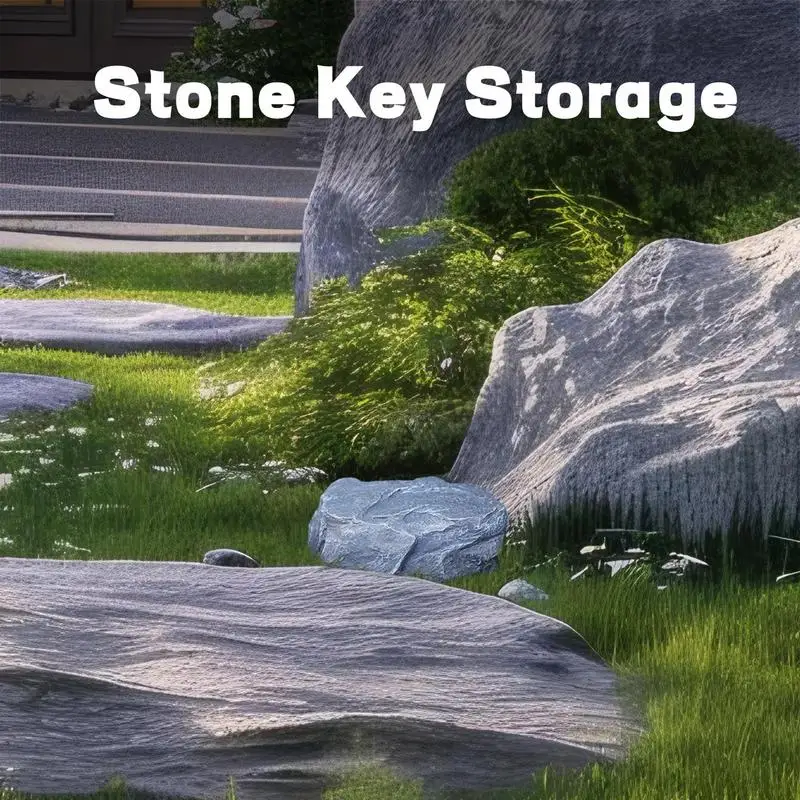 Concealed Key Stone Rock Fake Stone Key Hider Spacious Interior Outdoor Secret Safe Box For A New Homeowner Or Someone Who