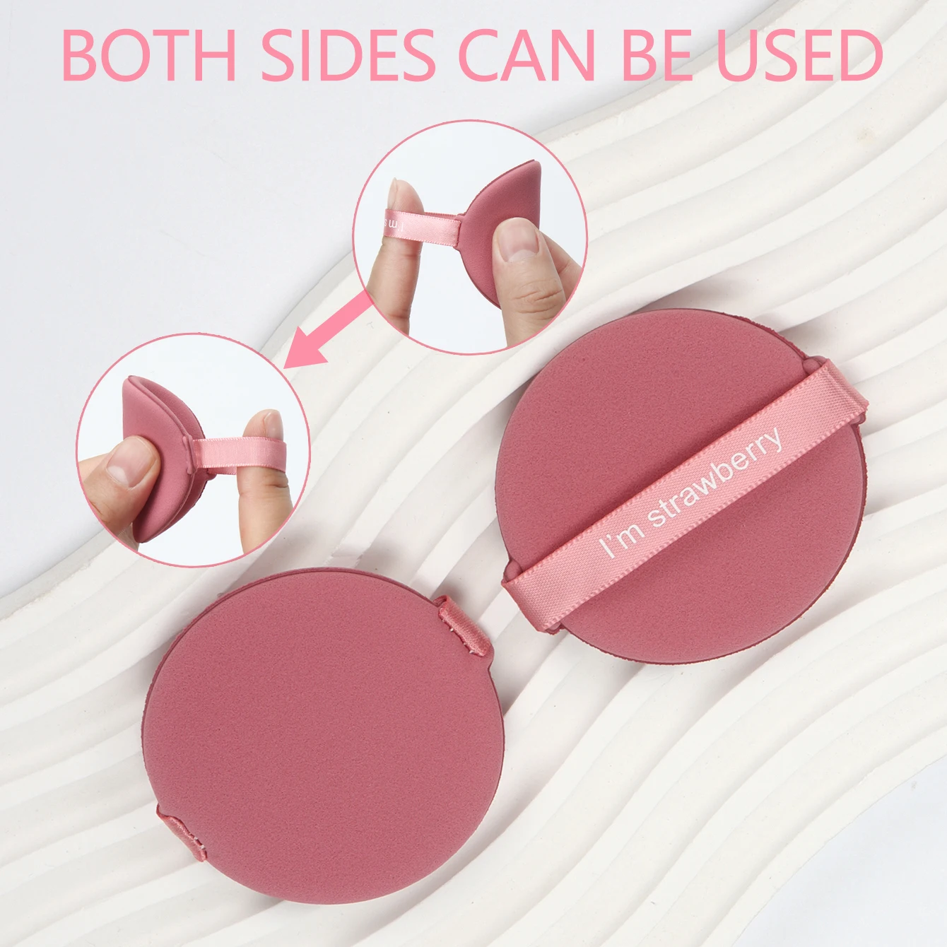 Karsyngirl 7 ピース/箱イチゴ化粧パフセット両面女性ソフトメイクスポンジ美容メイクアップパウダーツール