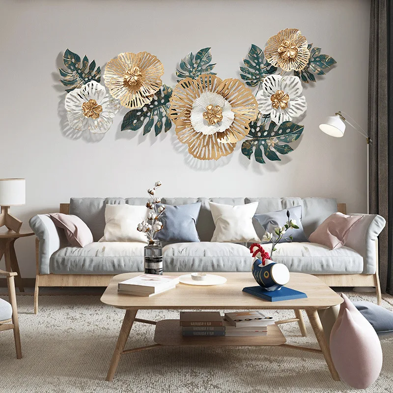 DSA sofa background wall decorative painting living room high-grade atmosphere wrought iron abstract light luxury  decoration