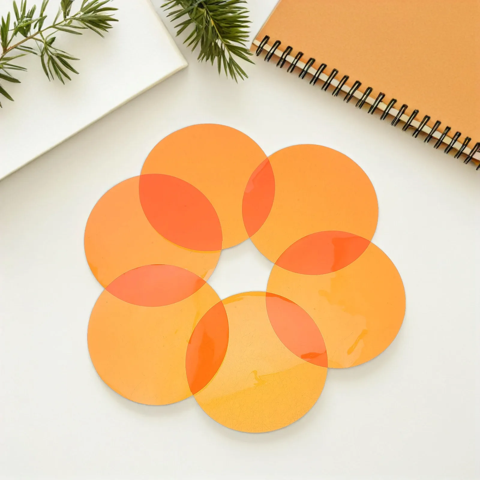 20Pcs Self Adhesive Warm Light Filter Stickers Amber Gel Discs for Spotlight Pendant Lamp Ceiling Color Correction