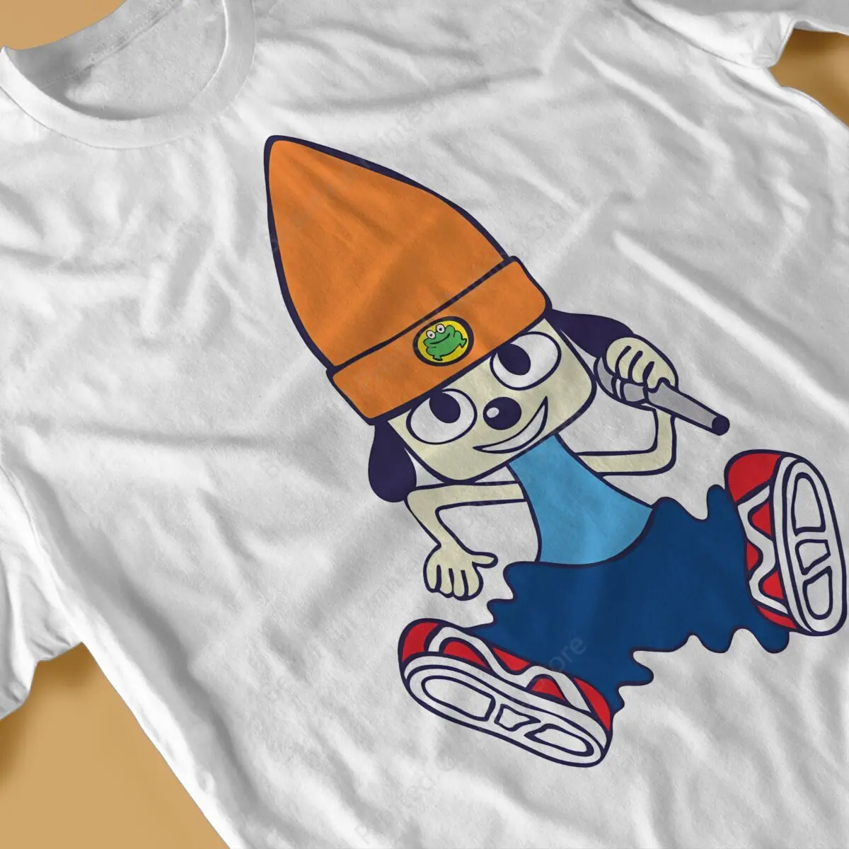 PaRappa The Rapper Mens T-Shirt 1990’s video game Funny Printing T-Shirts O-Neck Breathable Tee Cotton Fun Tees