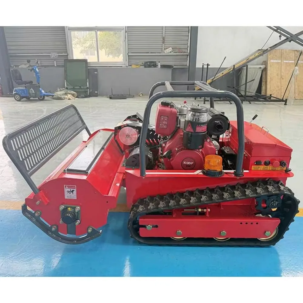 Top Seller Tracked Lawn Mower Remote Control Flail Mower with 32 Y-blades for Tall Grass and Thorns