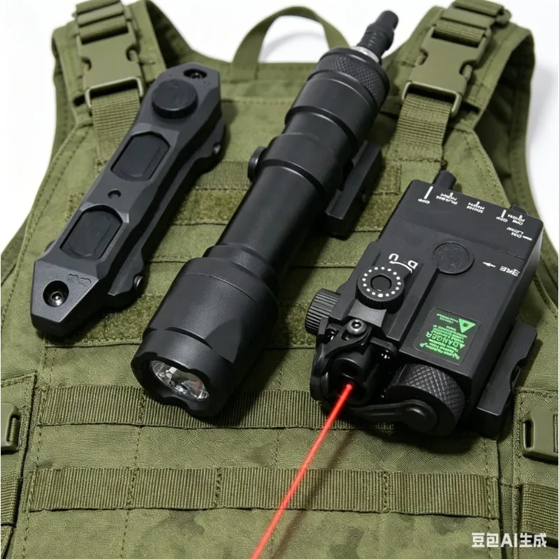 

MINI-A2 PEQ15 Design Red Green Beam Flashlight with 20mm Rail Holder for Outdoor Model Parts Fit M300 M600