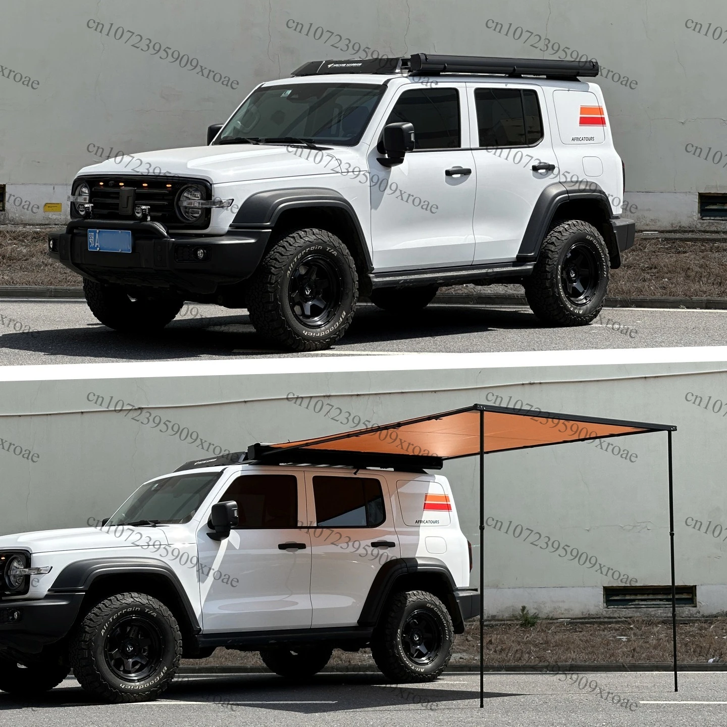 Outdoor aluminum shell alloy hard shell car side tent tunnel RV awning canopy side tent camping car rear roof