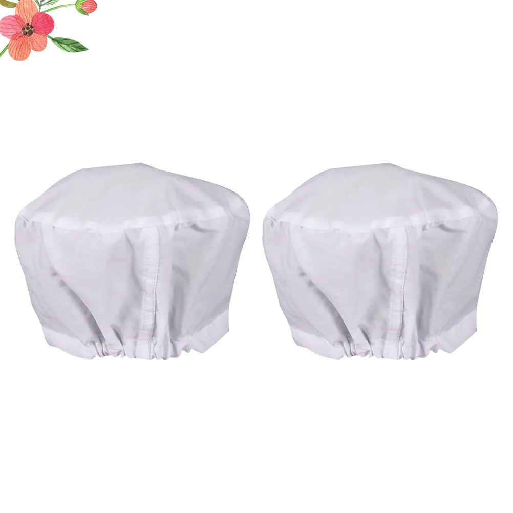 

2pcs Working Cap Cotton Nurse Hat Dustproof For Doctor Nurse Workshop Use White Average Size Workwear
