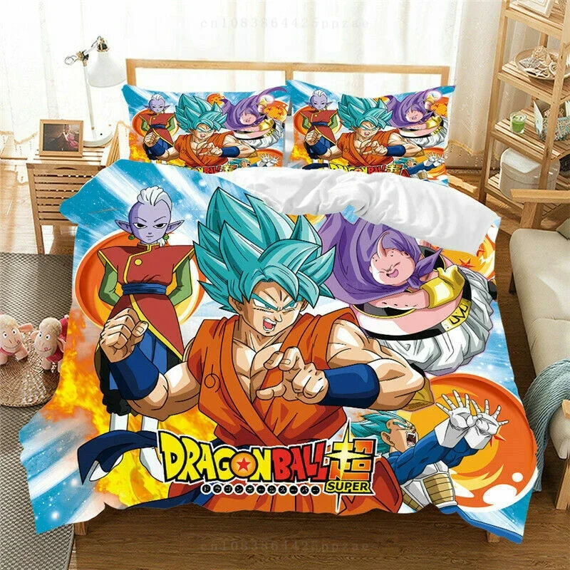 Duvet Cover Dragon Ball Bedding Set Double Single One Duvet Cover Two Pillowcases Children's Holiday Gift Soft and Comfortable