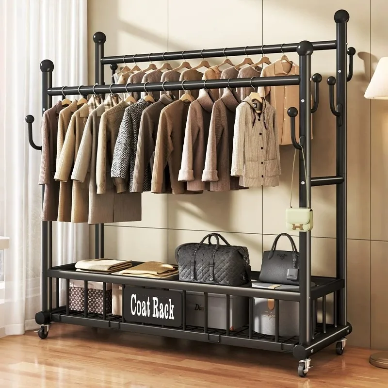 Balcony hanger, floor-to-ceiling movable household light luxury drying rack with wheels