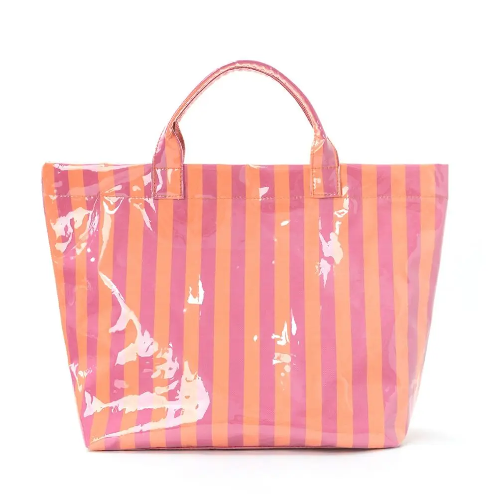 

Polyester Travel Handbag Large Capacity Foldable Hand Luggage Shoulder Bag Striped Design Clothes Organizer Cabin Under The Seat