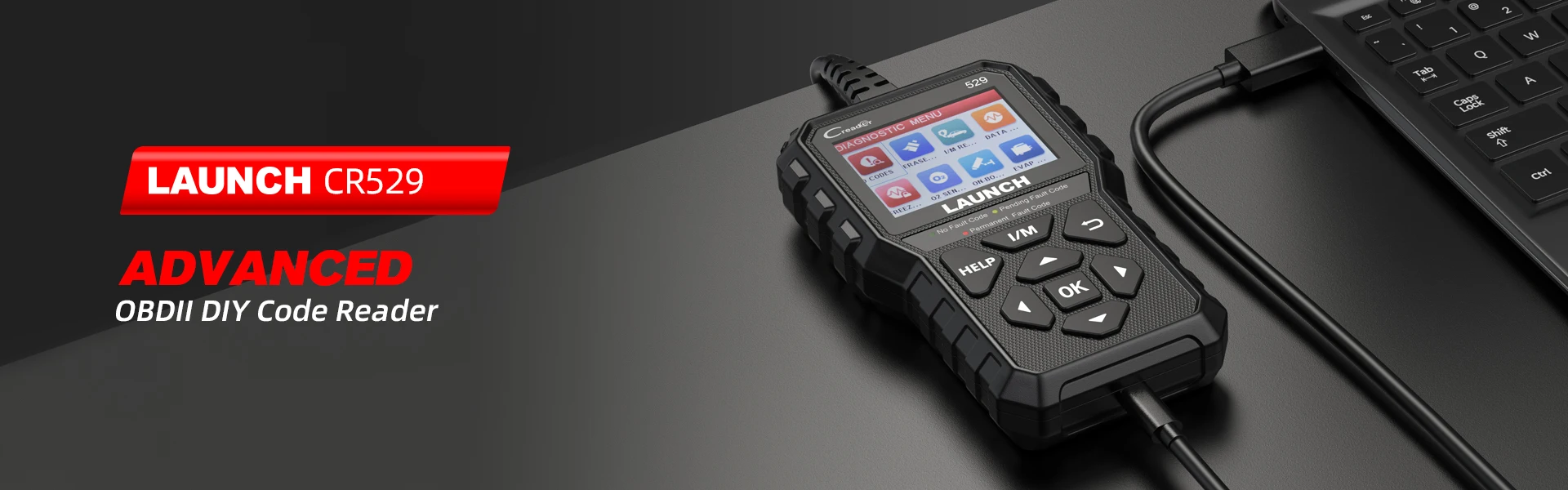 LAUNCH CR529 OBD2 Scanner Automotive Diagnostic Tool Car OBDII Code Reader Fault Code Read Scan DIY Code Reader Creader