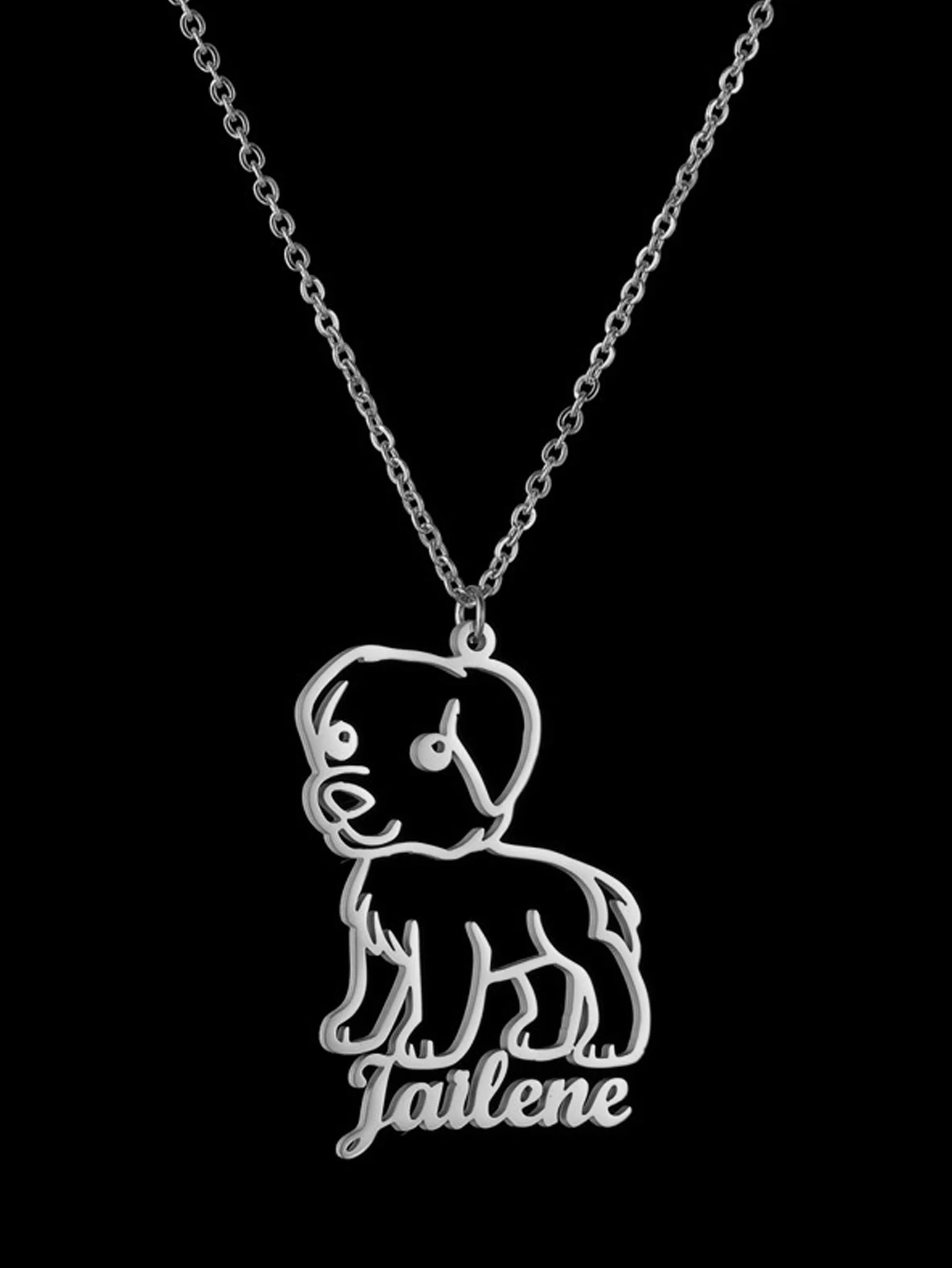 Personalized Stainless Steel Jewelry Custom Engraved Name Necklace Pendant for Women Men